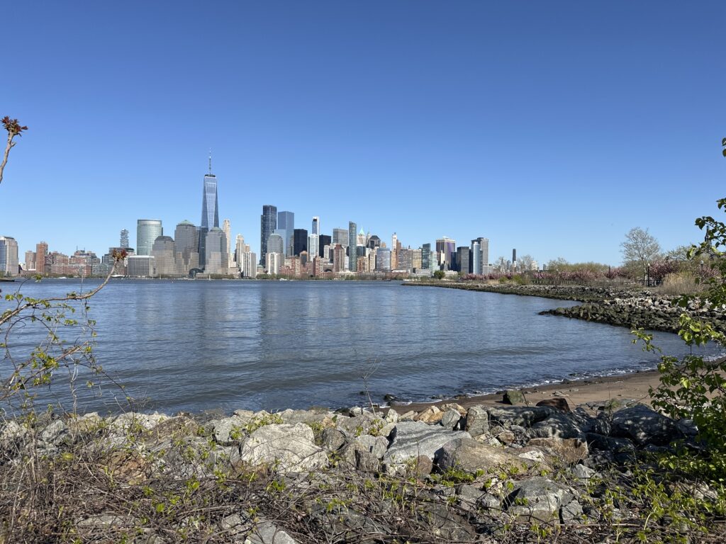 a city skyline across a body of water (MyCoast AI)