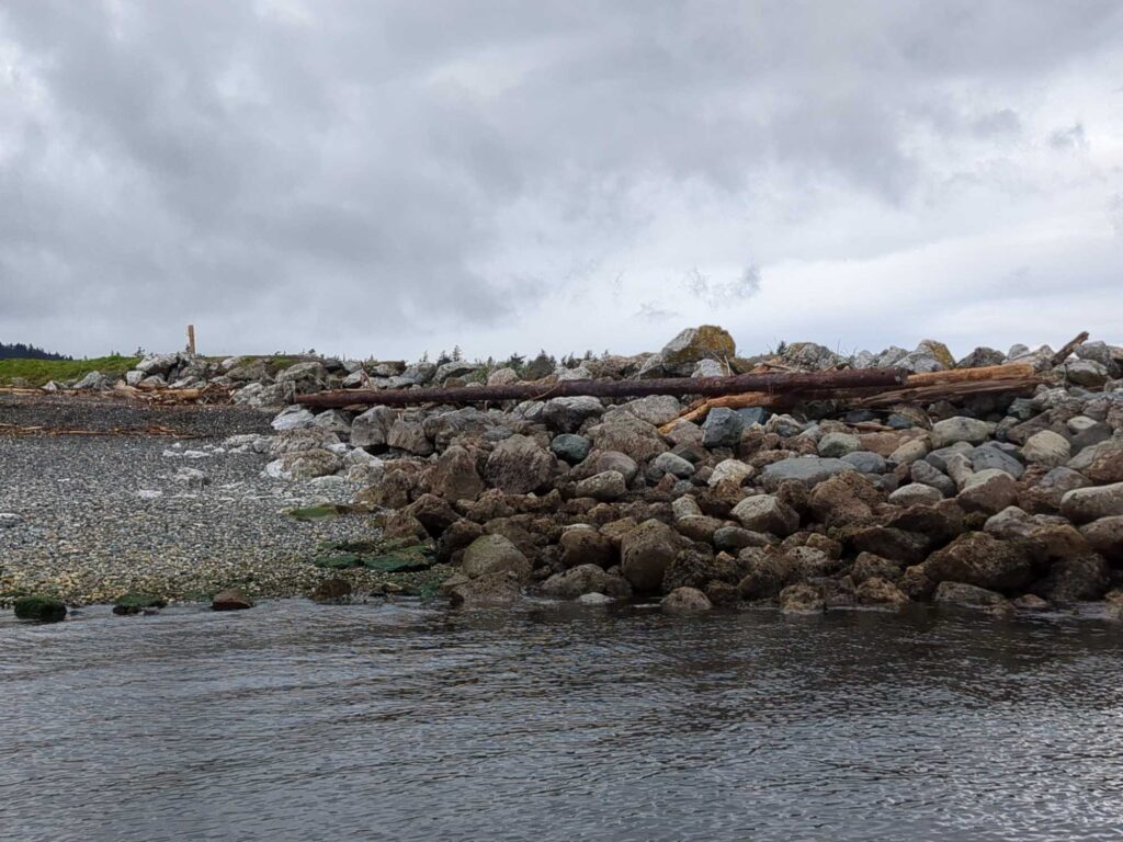 a rocky shoreline with a cloudy sky (MyCoast AI)