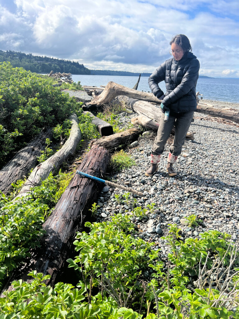 a man standing on a log (MyCoast AI)