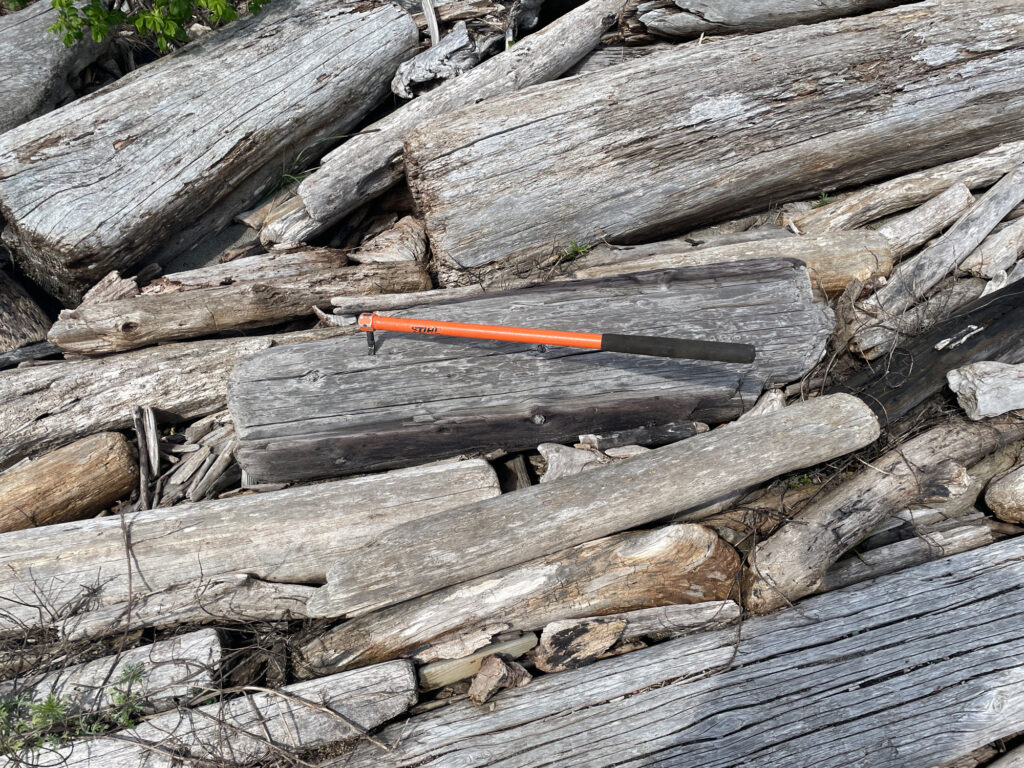 a knife on a log (MyCoast AI)