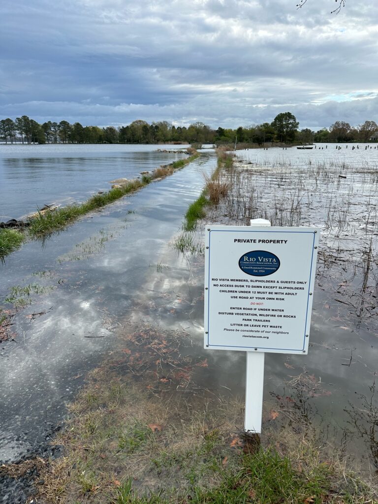 a sign in a swamp (MyCoast AI)