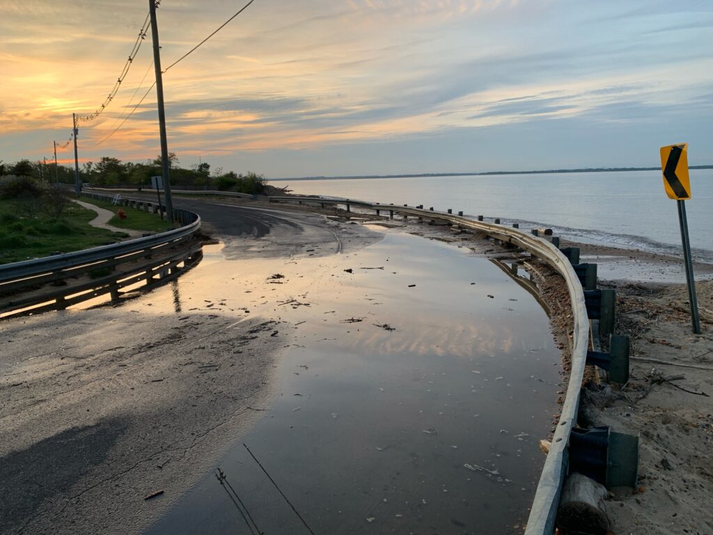 a road with water on the side (MyCoast AI)