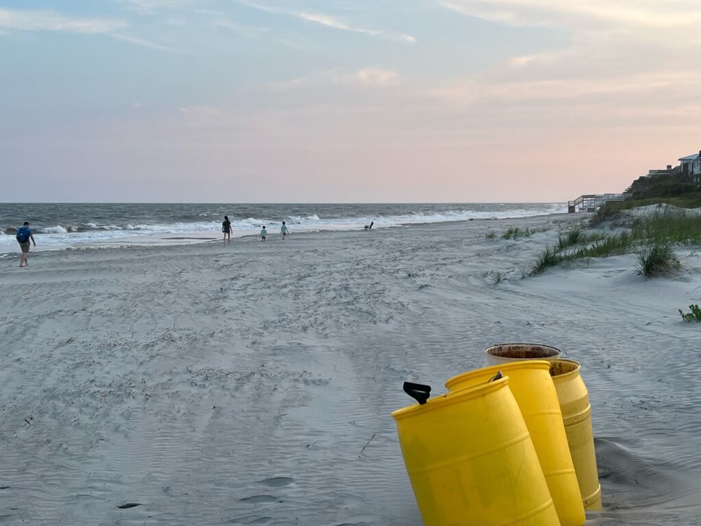 a yellow bucket on a beach (MyCoast AI)