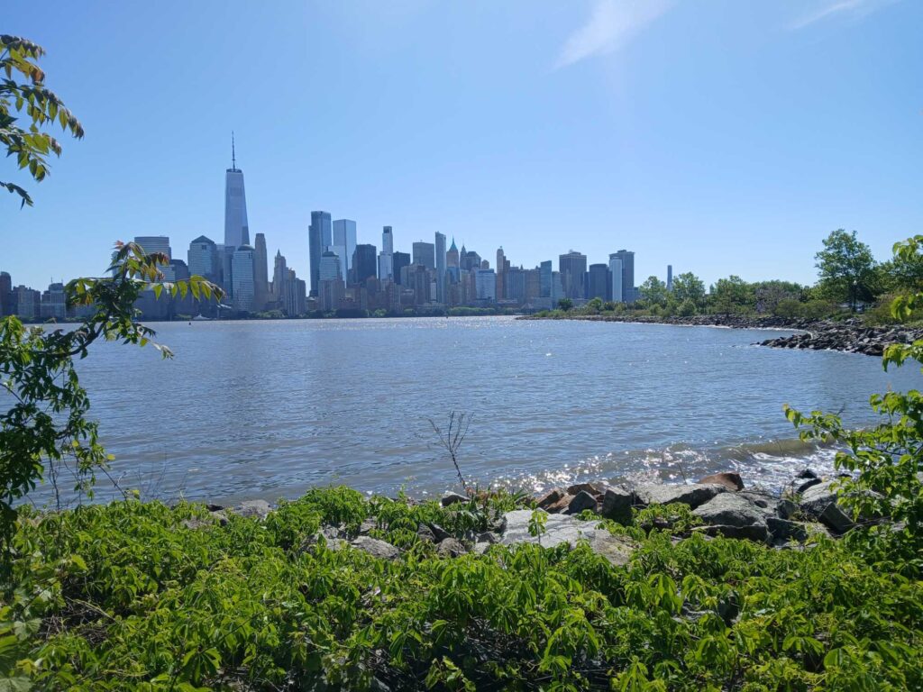 a city skyline across a body of water (MyCoast AI)