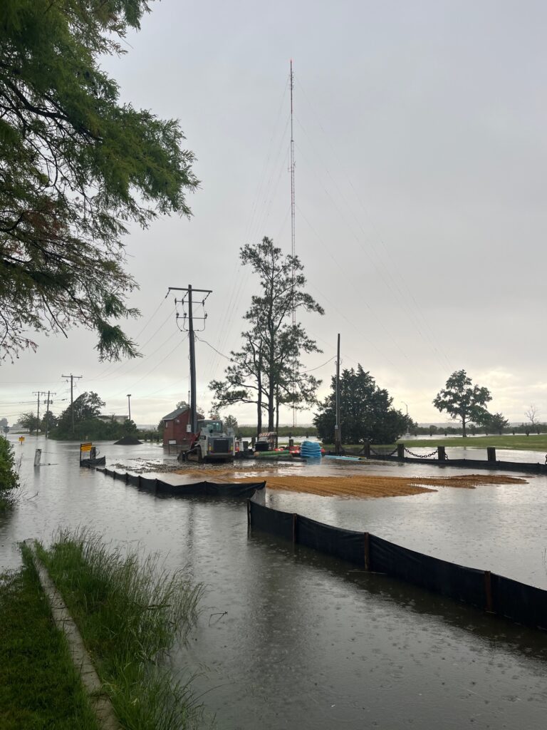 a flooded area with a power line (MyCoast AI)
