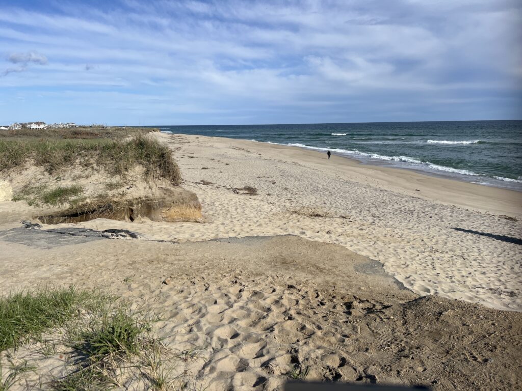 a sandy beach with waves crashing on it (MyCoast AI)