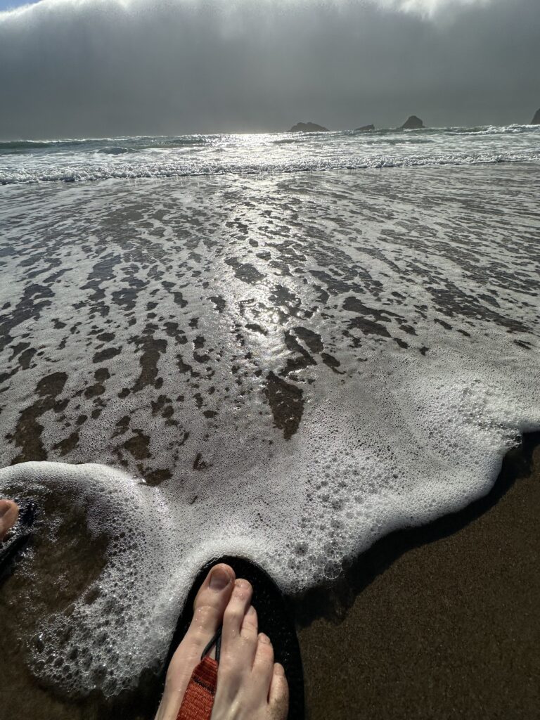 a person's foot on a beach (MyCoast AI)