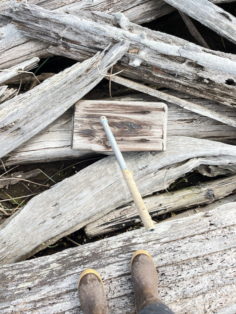 a pair of scissors next to a log cabin (MyCoast AI)