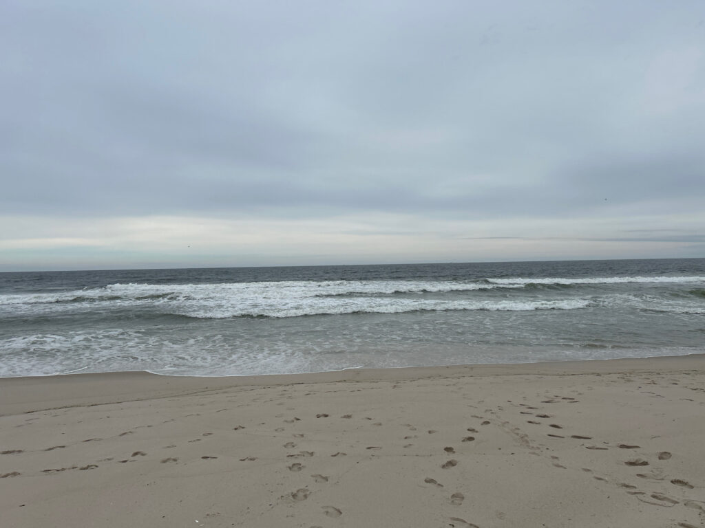 a beach with waves crashing (MyCoast AI)