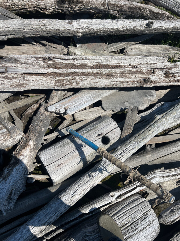 a hammer on a pile of wood (MyCoast AI)