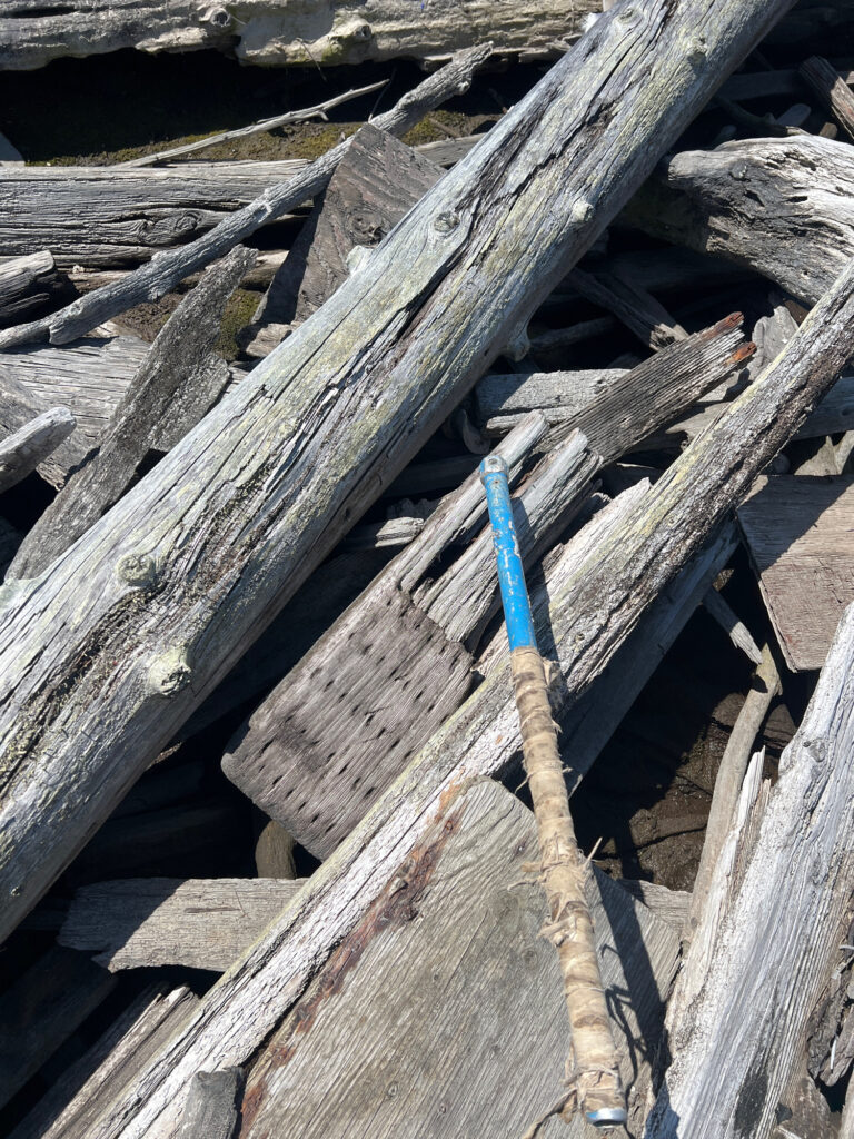 a wood pallet with a blue pen on it (MyCoast AI)