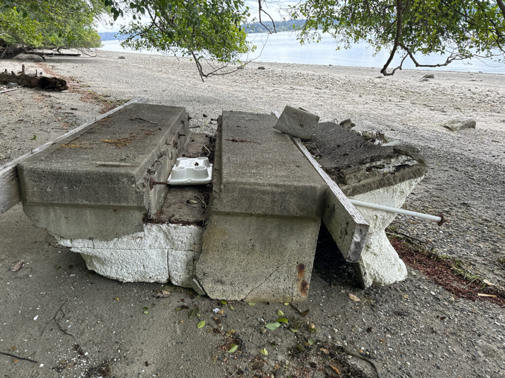 a bench sits unoccupied (MyCoast AI)