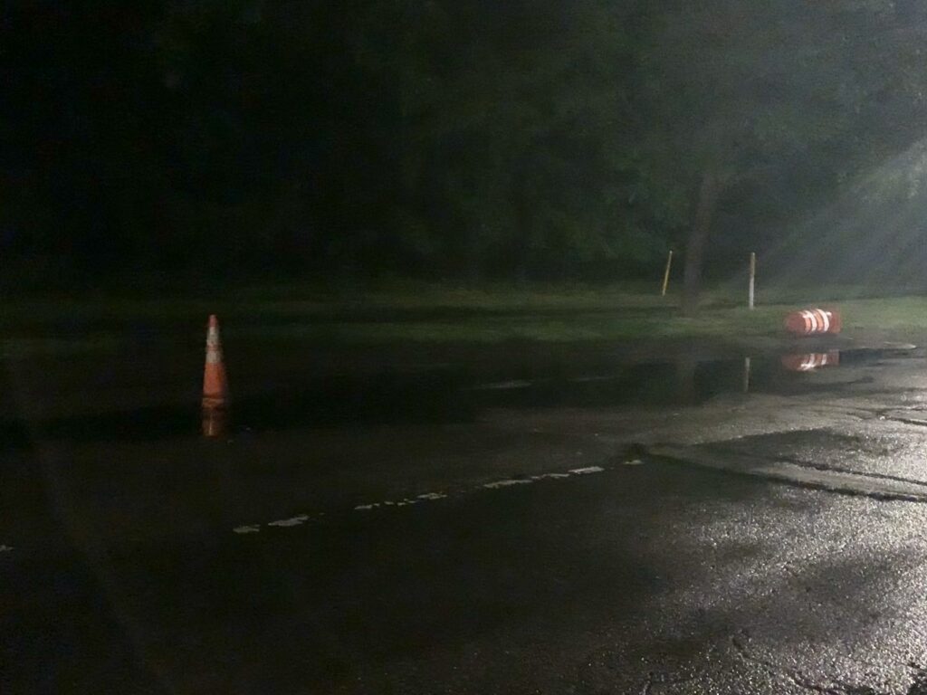 a stop sign on a rainy day (MyCoast AI)