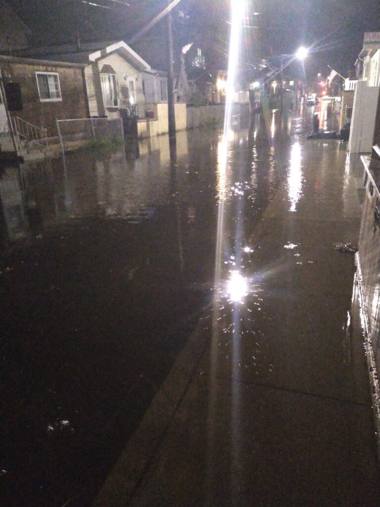 a wet street at night (MyCoast AI)