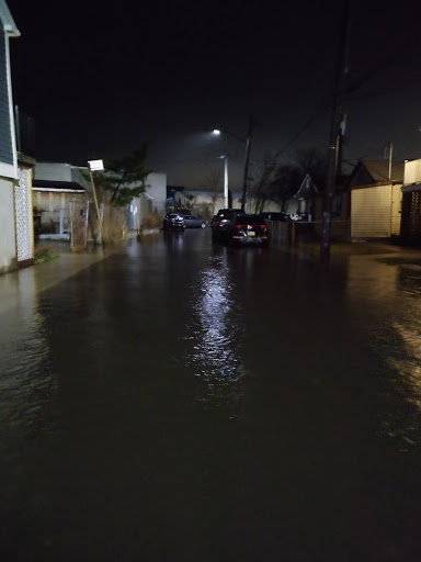 a flooded street at night (MyCoast AI)