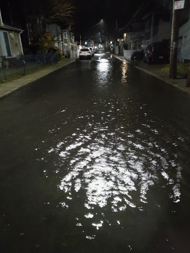 a wet street at night (MyCoast AI)