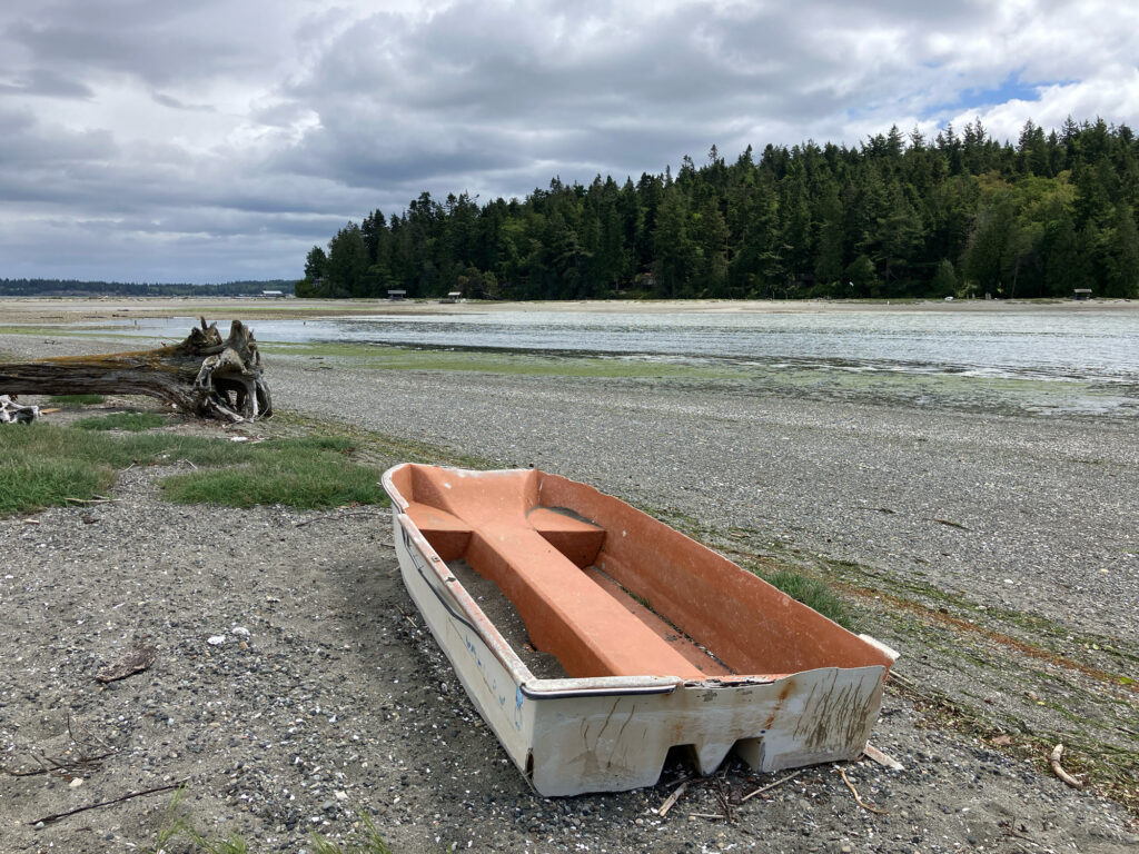 a boat on the shore of a lake (MyCoast AI)