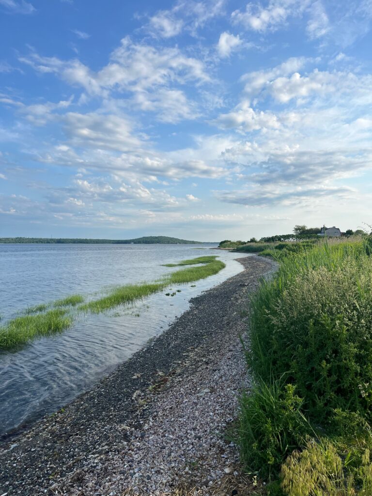 a gravel path next to a body of water (MyCoast AI)