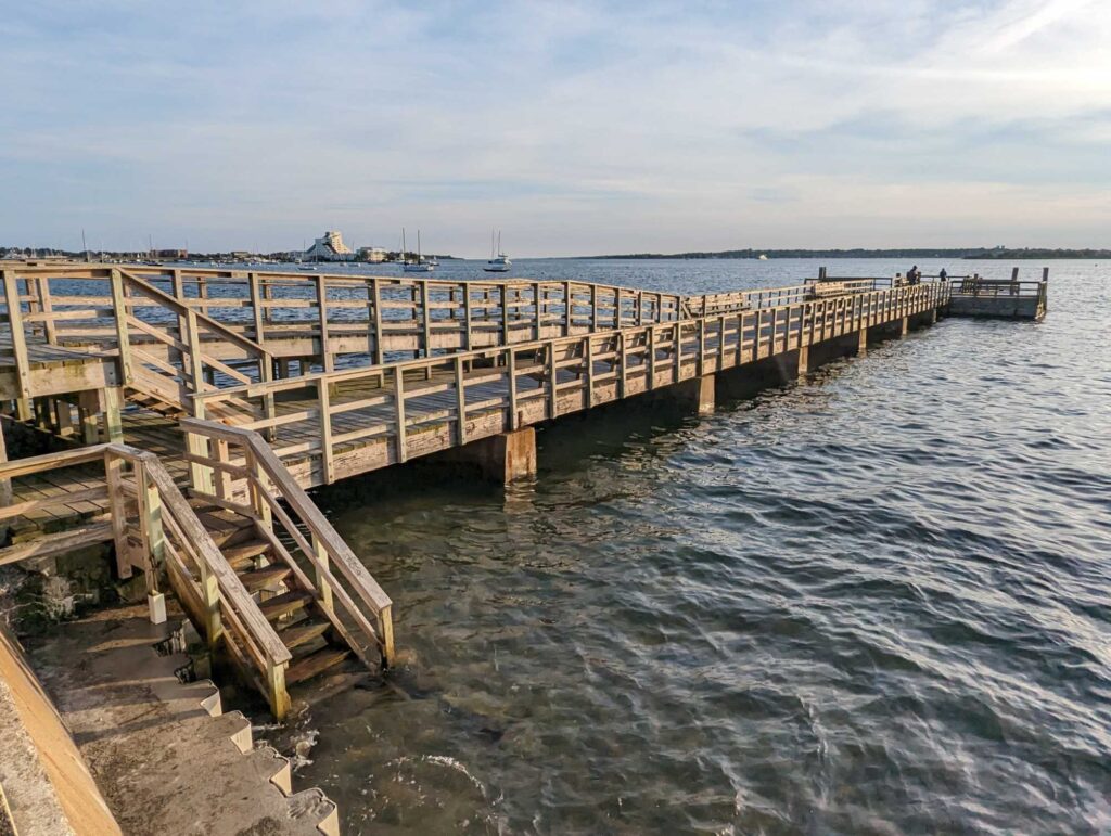 a wooden dock over water (MyCoast AI)