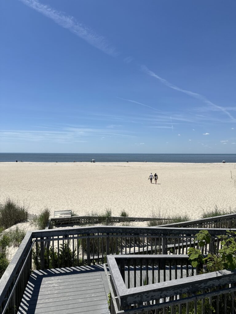 a beach with people walking on it (MyCoast AI)
