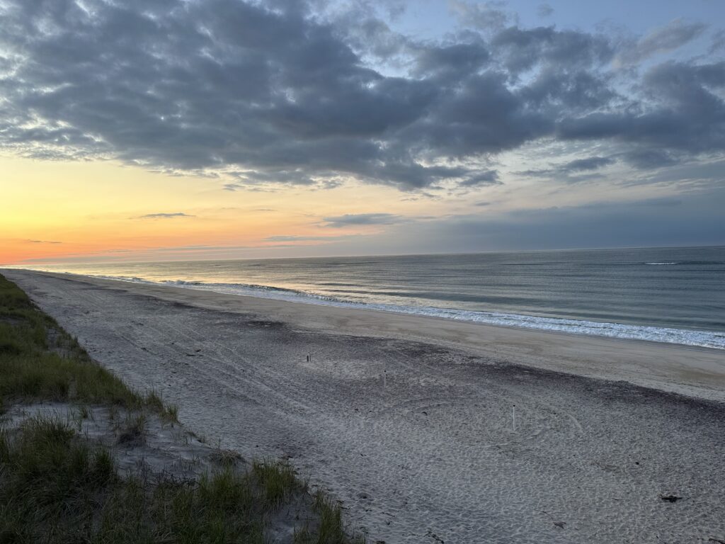 a beach with a sunset (MyCoast AI)