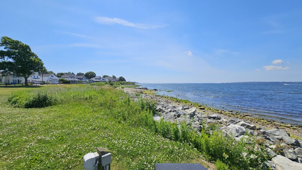 a grassy area next to a body of water (MyCoast AI)