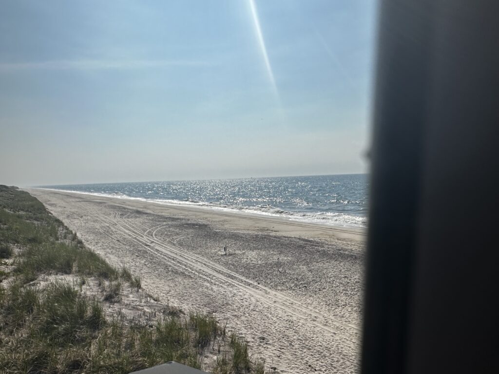 a beach with waves crashing on it (MyCoast AI)