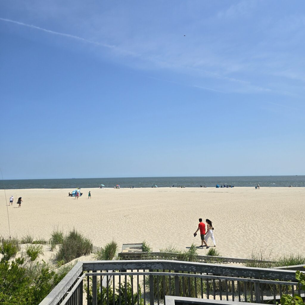 a couple walking on a beach (MyCoast AI)