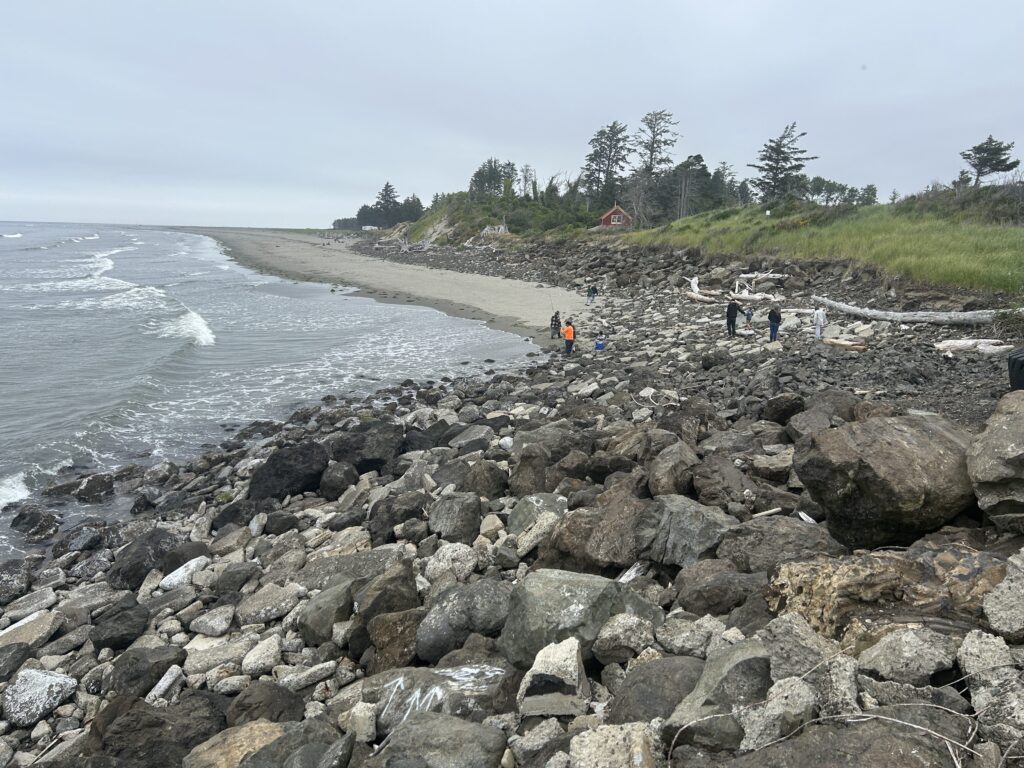 a rocky beach with people on it (MyCoast AI)