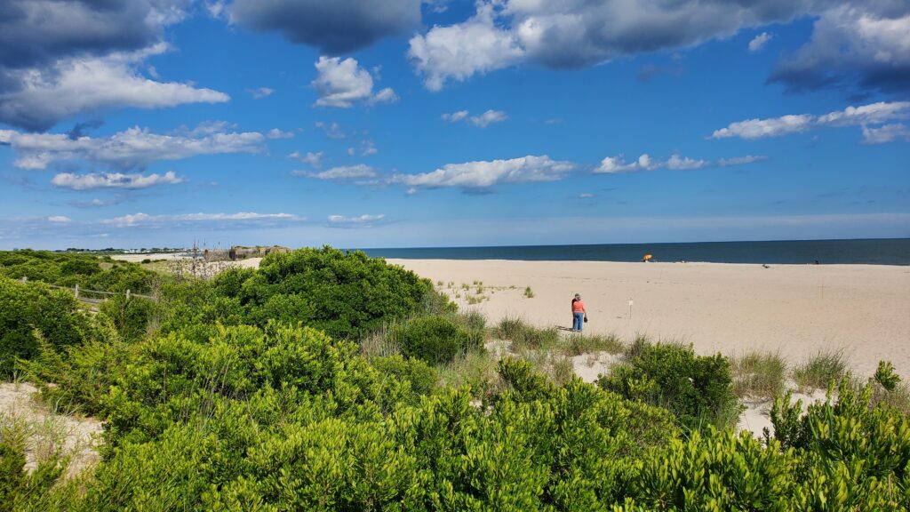 a person standing on a beach (MyCoast AI)