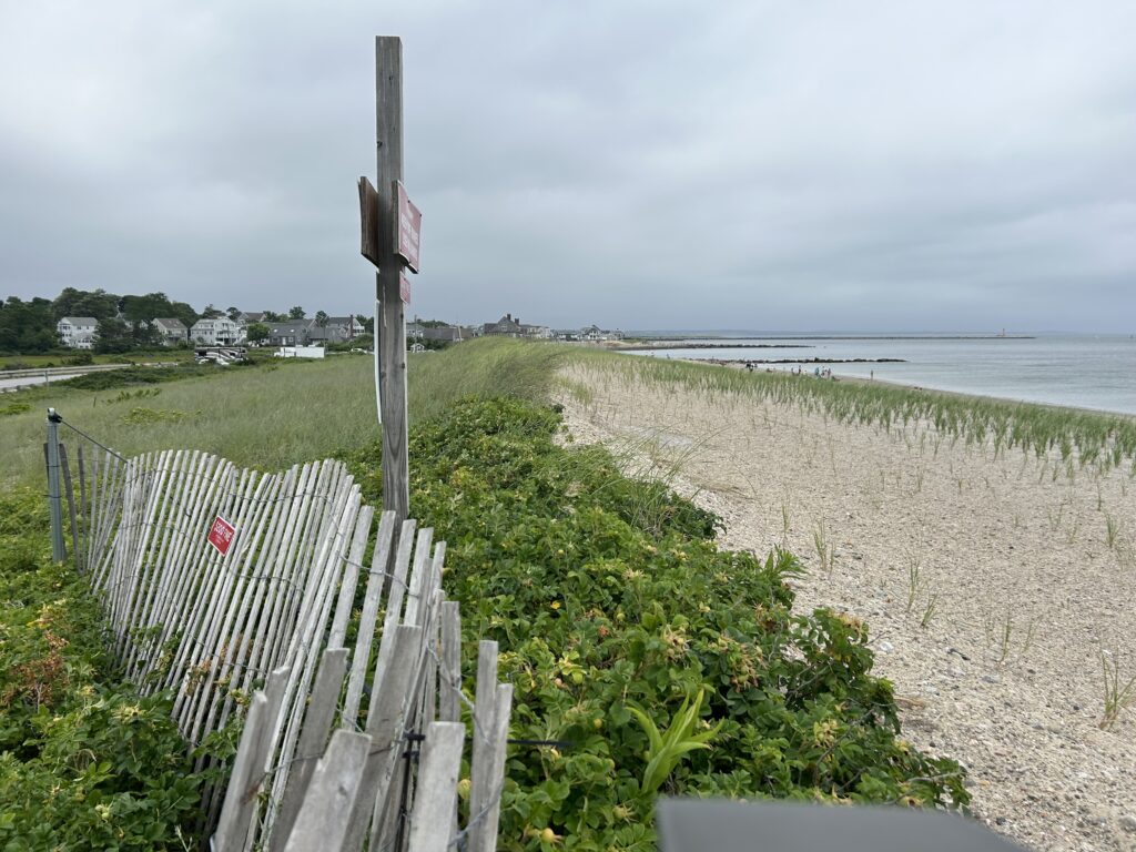 a fence on a beach (MyCoast AI)