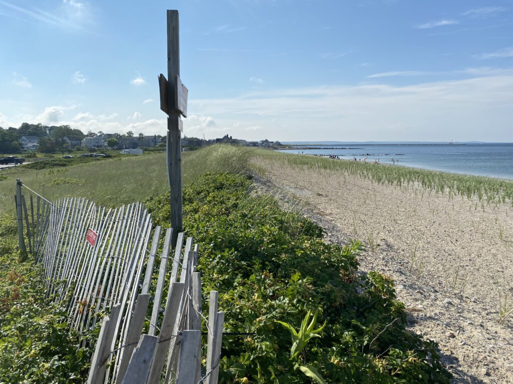 a fence on a beach (MyCoast AI)