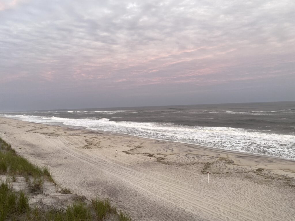 a beach with waves crashing on it (MyCoast AI)