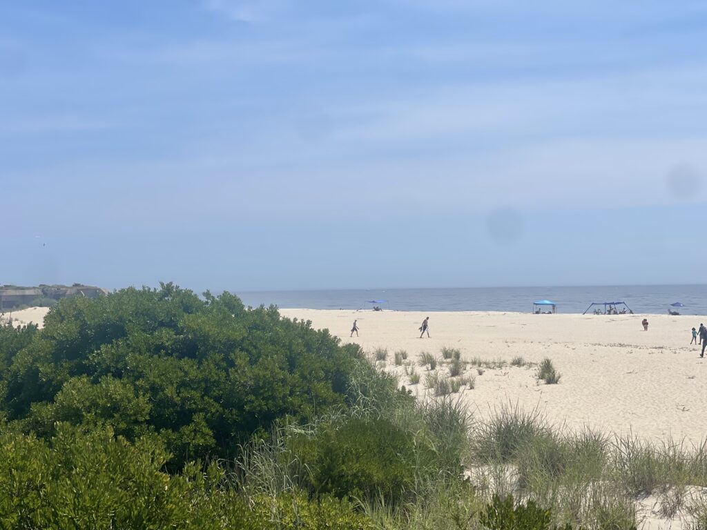 a beach with people walking on it (MyCoast AI)
