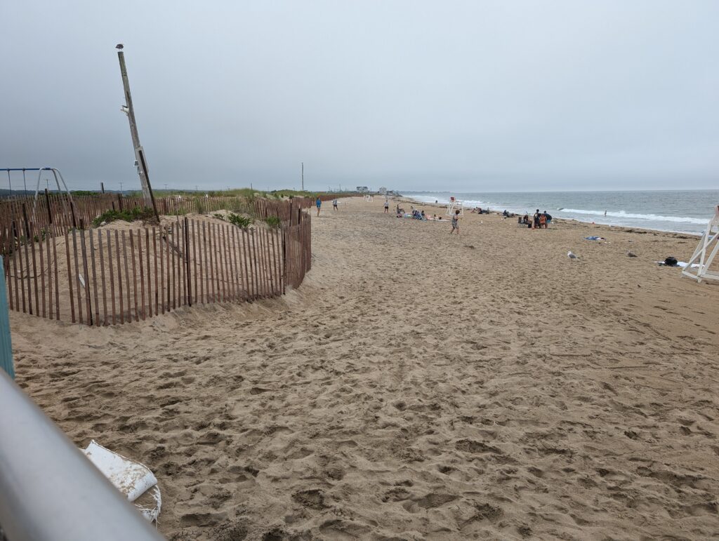 a sandy beach with people walking on it (MyCoast AI)