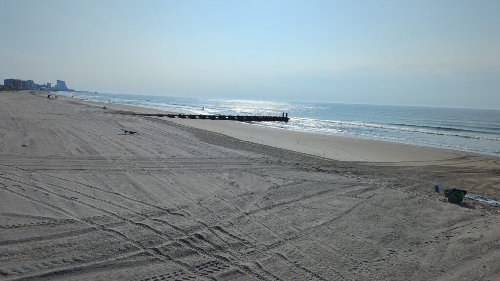 a sandy beach with a body of water in the background (MyCoast AI)