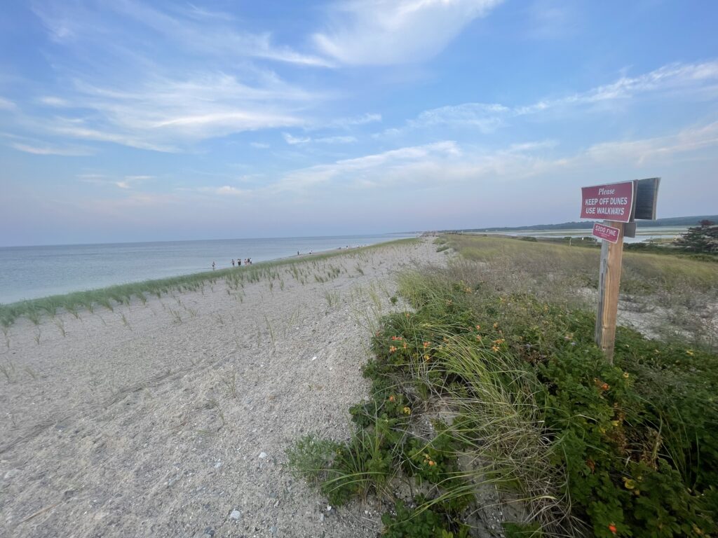 a sign on a beach (MyCoast AI)