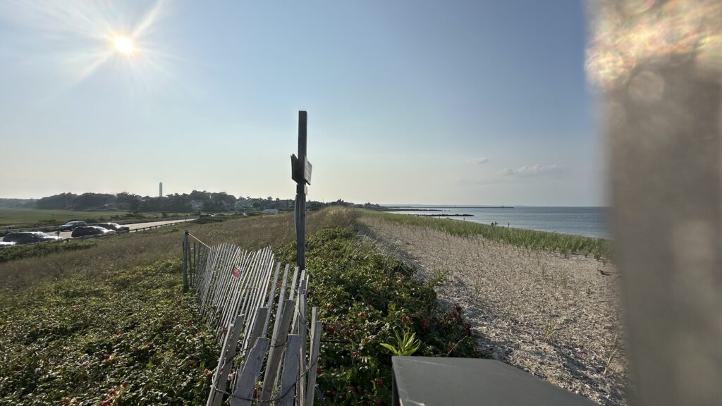 a bench on a beach (MyCoast AI)