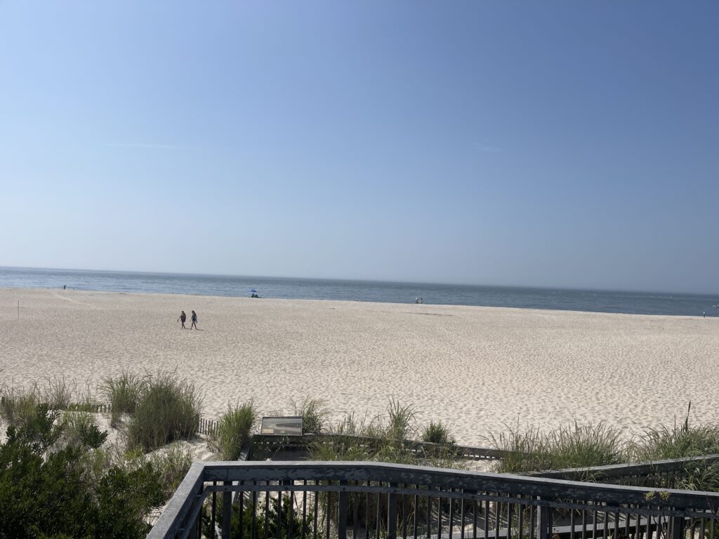 a sandy beach with people walking on it (MyCoast AI)