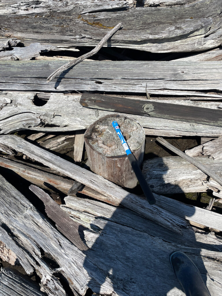 a knife on a piece of wood (MyCoast AI)