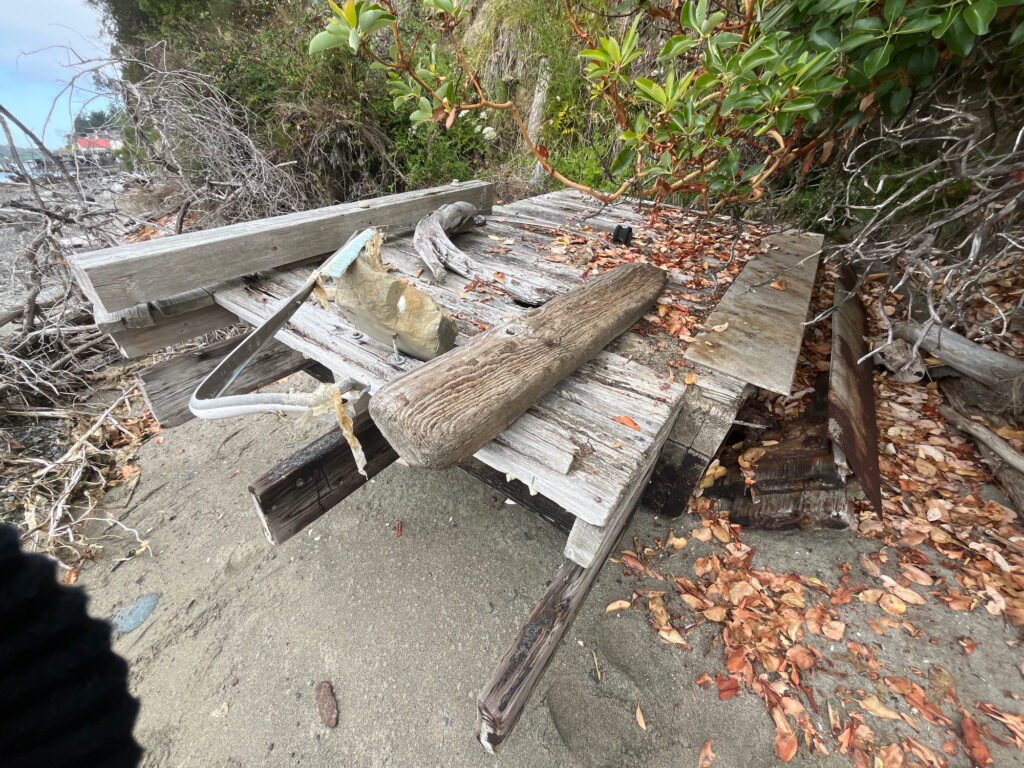 a group of wooden benches (MyCoast AI)