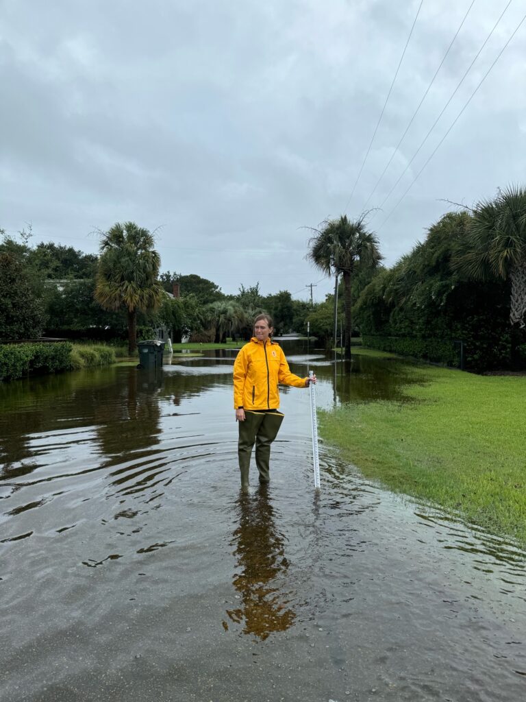 a man standing in a flooded area (MyCoast AI)