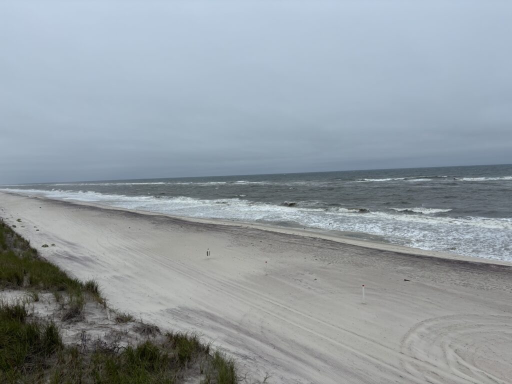 a beach with waves crashing on it (MyCoast AI)