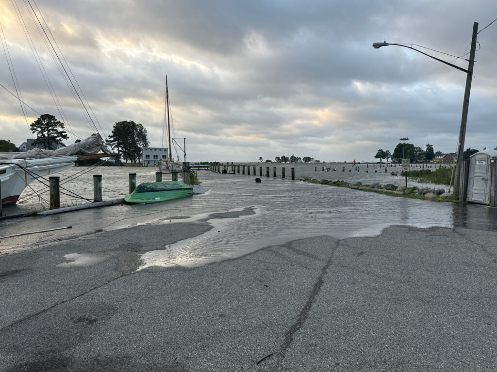 a boat in a flooded area (MyCoast AI)