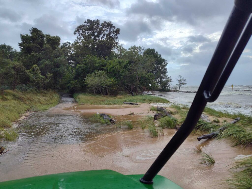 a river with a green slide (MyCoast AI)