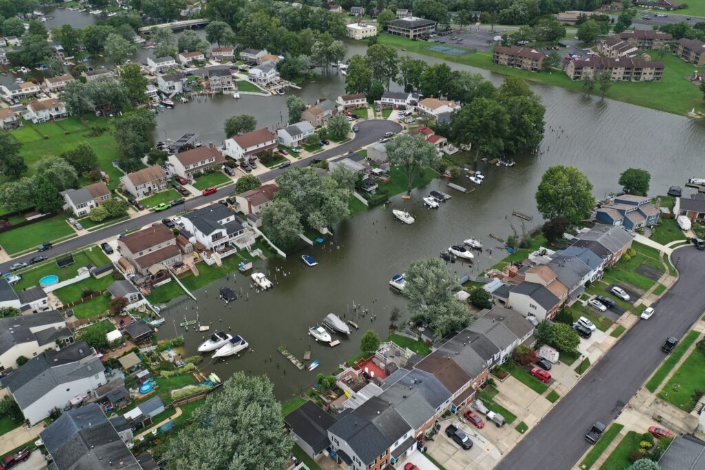 a river with boats and houses (MyCoast AI)