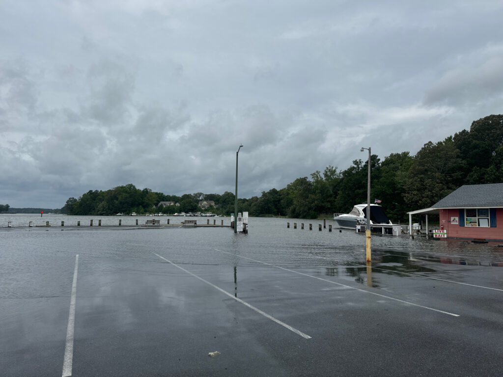 a boat in a parking lot (MyCoast AI)