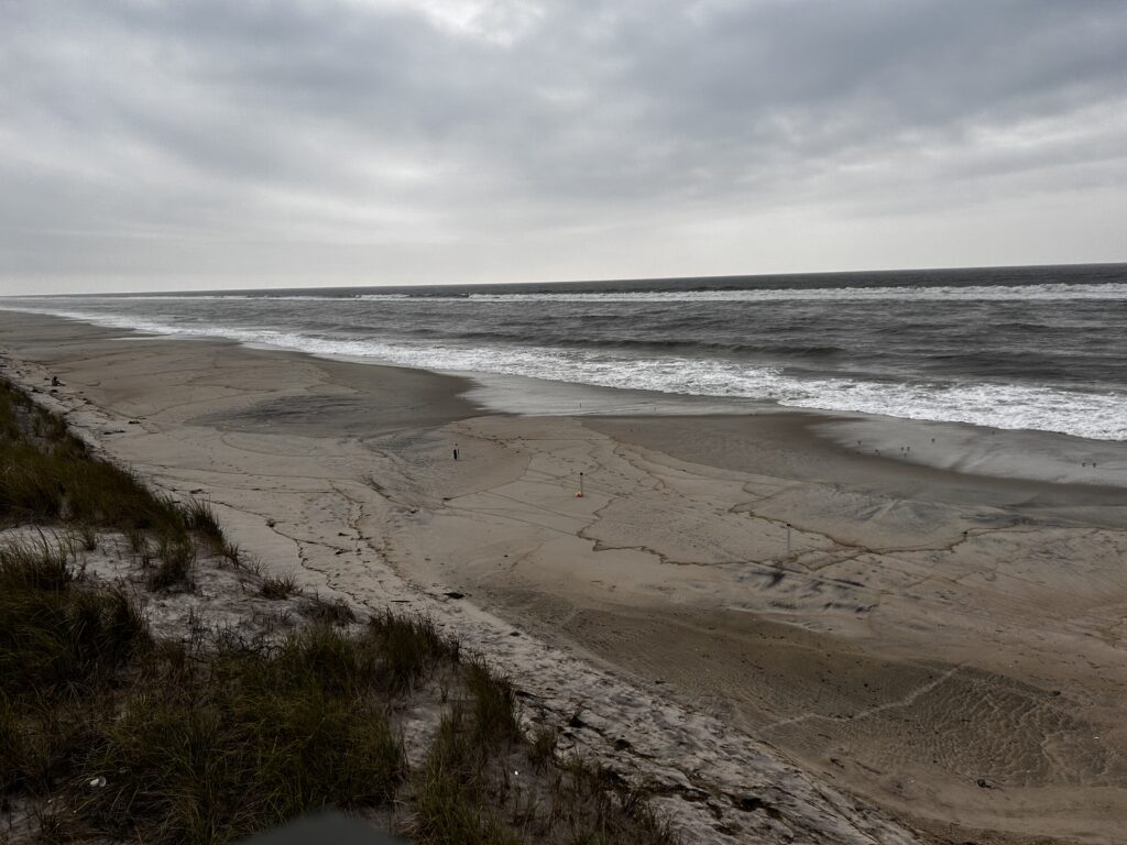 a beach with waves crashing on it (MyCoast AI)