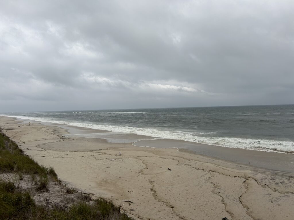 a beach with waves crashing on it (MyCoast AI)