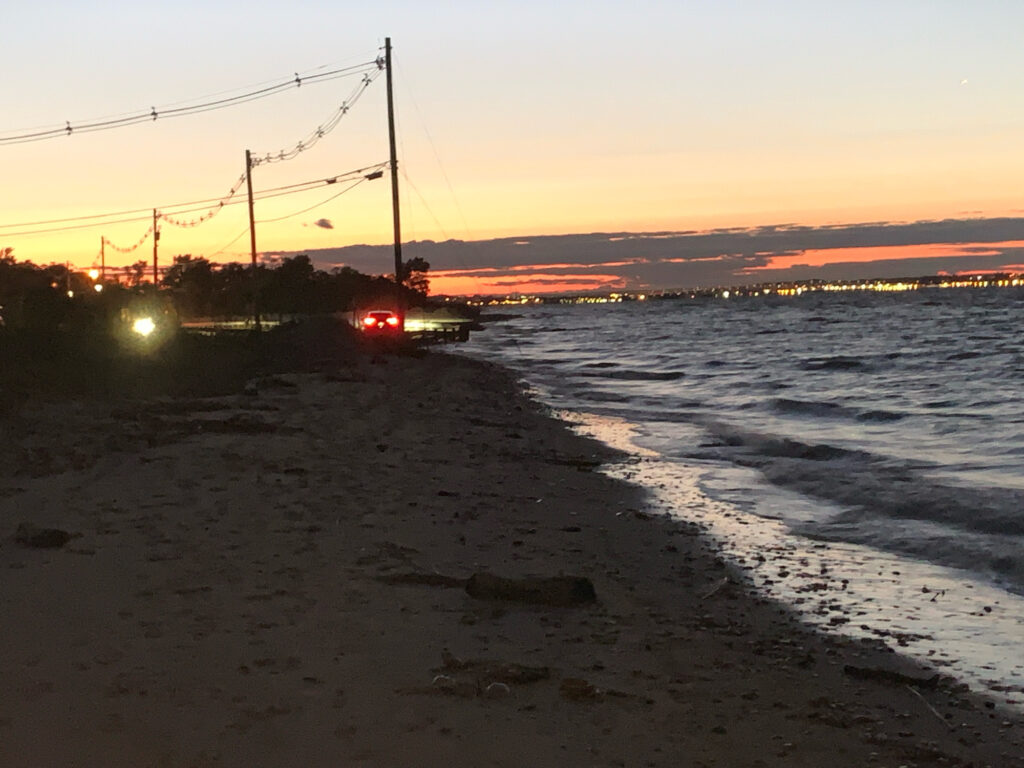 a beach with a sunset (MyCoast AI)
